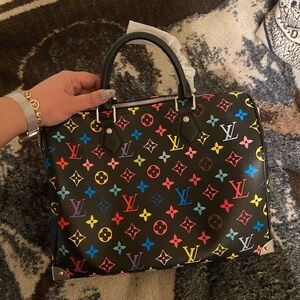 Louis Vuitton Black Multicolor Monogram Soft Speedy Trunk